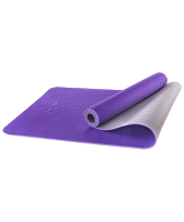 Коврик для йоги FM-201 TPE 173x61x0,5 см, синий/серый