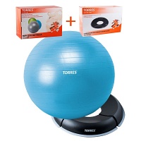 Набор "TORRES" мяч гимнастический диаметр 65 см и стабилизатор