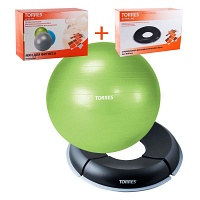 Набор "TORRES" мяч гимнастический диаметр 55 см и стабилизатор