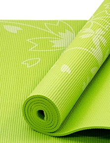 Коврик для йоги FM-102 173x61x0,5 см, с рисунком, зеленый